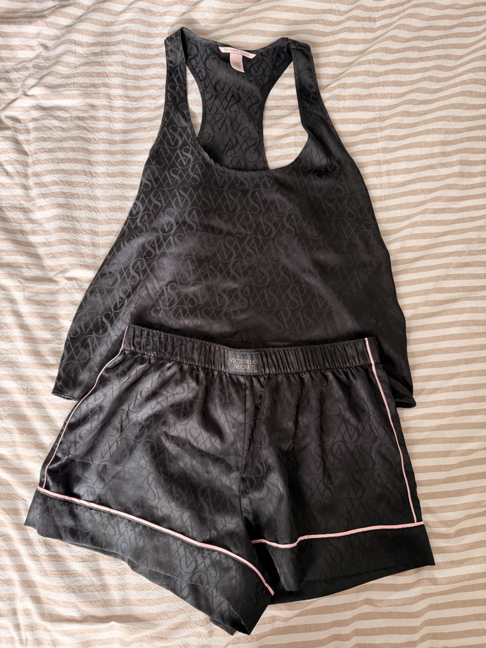 Victoria's Secret Black Silky Pajama Set